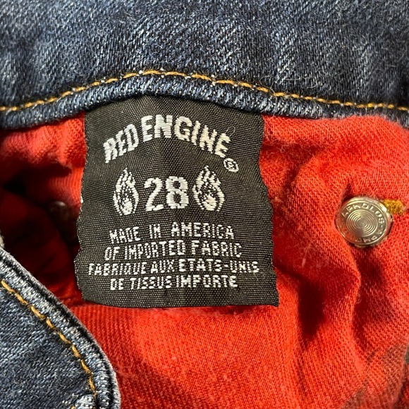 Red Engine VIPER Jeans Womens Size 28 Dark Wash Capri Denim Double Button - Picture 3 of 12